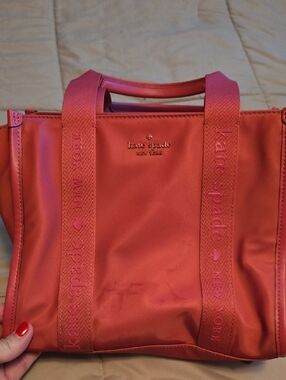 kate spade Coral Pink Logo-Strip Tote